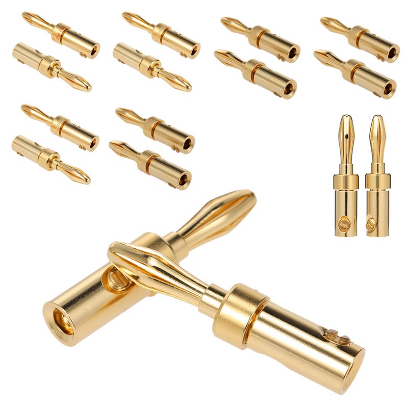 Banana Plug Connector Corrosion-Resistant Banana Connector for Audio Video Amplifier