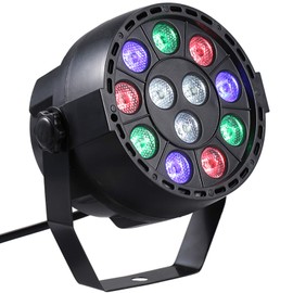 Lixada RGB Color Mixing Par Lights, 8 Channel Stage Light with DMX Strobe & Sound Active Mode,DJ Par Party Lights for Club KTV Disco Party Bars Show