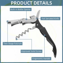 24 Pack Colorful Corkscrew Wine Openers Upgraded Heavy Duty Stainless Steel Wine Opener Bulk Double Hinged Wine Key for Serves Waiters Bartenders Party Wine Opener Favor (Colorful)