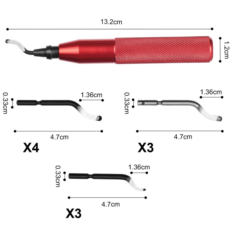 flintronic Universal deburring tool, metal handle, hand deburring tool with