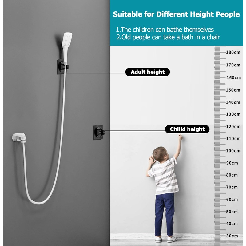 Uenhoy 2 Pack Self-Adhesive Waterproof Shower Head Holder Strong Adhesive