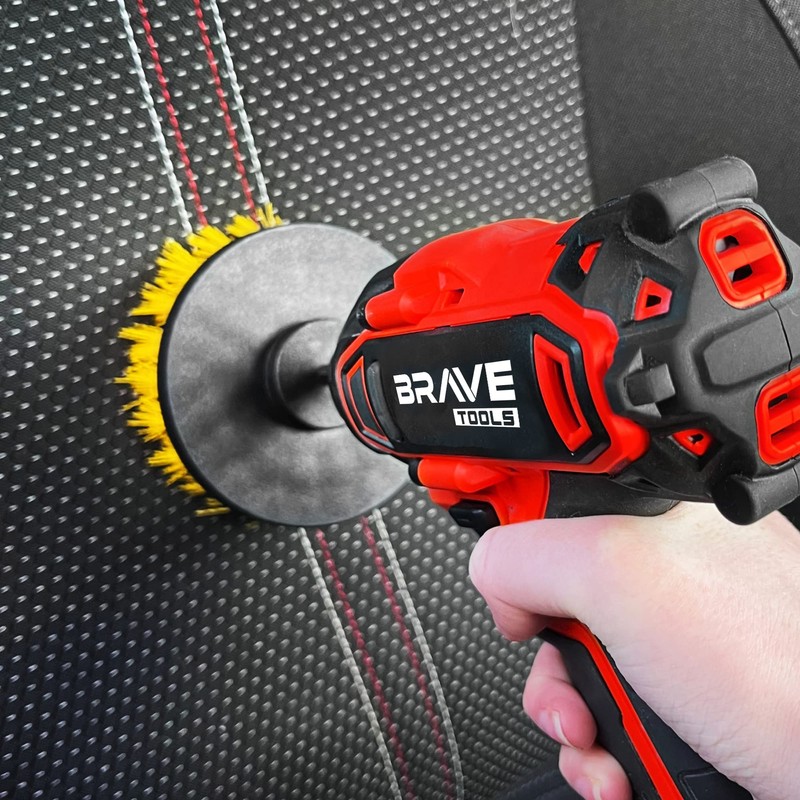 BRAVE TOOLS 5 x DRILL ATTACHMENT CLEANING BRUSH SET POWER