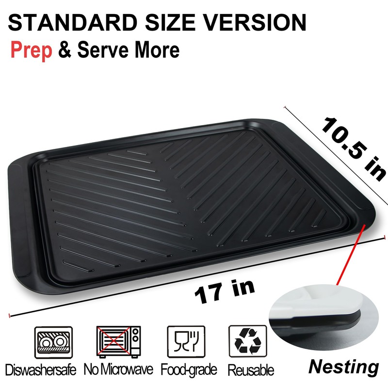 ECOIOU Grilling Prep and Serve Trays, 17 x10.5 inch BBQ