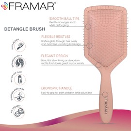 Framar Paddle Brush for Thick Hair – Hairbrushes for Women, Detangle Hair Brush Women, Curly Hair Brush Detangler, Brush for Curly Hair, Detangle Brush Hair, Wet Hair Brush Detangler