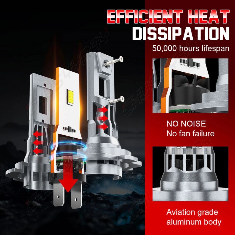 CHUSYYRAY 4pcs LED Headlight Bulbs H7+H11 White 6000K for Suzuki