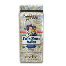 THE COFFEE FOOL Fool's Decaf Organic Fair Trade House Italian (Perk) 10 Ounce