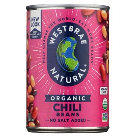 Westbrae Natural Organic Chili Beans, No Salt Added, 15 Oz (Pack of 12)