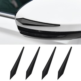 DUSCOKE 4PCS Car Door Edge Guard Protector, Self-Adhesive Vehicle Rearview Mirror Anti-Collision Strip, PVC Anti-Scratch Bumper Trim Guard, Universal Auto Body Accessory for Car SUV Truck (Black)