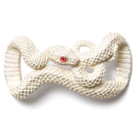 [dear-japan] Obi Clasp Serpent White Off White Snake Lucky Charm Pewter SUU