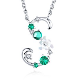 VIKI LYNN 925 Sterling Silver Alphabet Initial Necklace Letter S Necklace Personized Pendant Necklace for Women