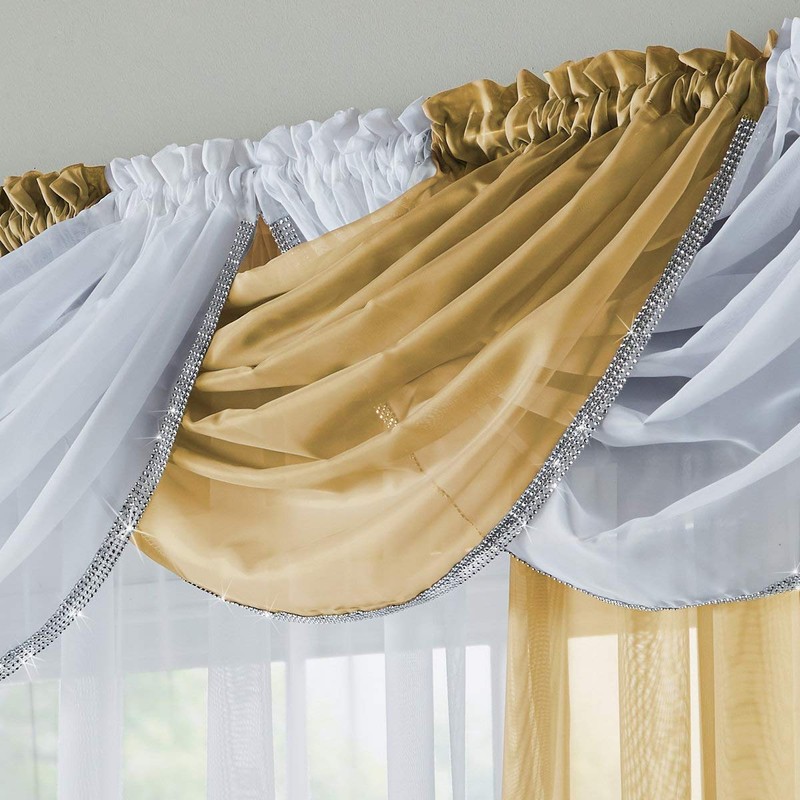 Alan Symonds Sheer Rod Pocket Slot Top Plain Voile Swag