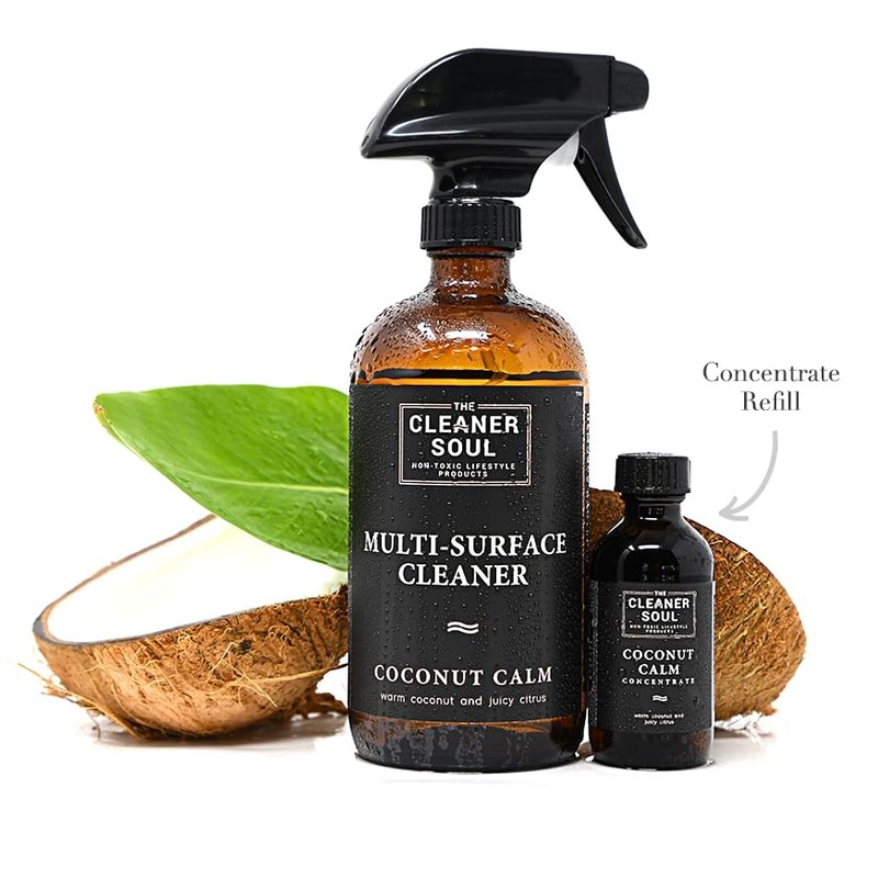 4 Refills - Natural All-Purpose Cleaner Concentrate Essential Oils, Glass