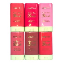 Set De 6 Rubores Blush En Barra Stick Humectante Colores Multicolor
