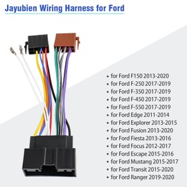 Jayubien Stereo Wiring Harness for Ford ISO Radio Adapter, Compatible with Ford F-150/250/350 Transit Fiesta Focus Fusion Edge Explorer Escape Mustang Transit 24Pin Car Radio Wire Plug Plug