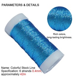 1 Roll 42 Meters Iridescent Metallic Crochet Thread 0.4MM Sparkly Metallic Dark Blue Yarn Glitter Crochet Yarn for Knitting/Embroideries/Sewing