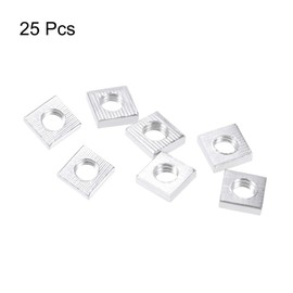 sourcing map Square Nuts, M4x7mmx2mm Zinc-Plated Metric Coarse Thread Assortment Kit, 25 Pcs