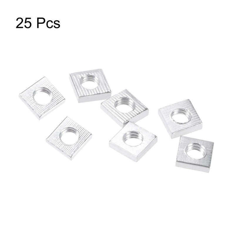 sourcing map Square Nuts, M4x7mmx2mm Zinc-Plated Metric Coarse Thread Assortment