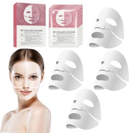 WAWJ Collagen Mask, Collagen Face Mask Set, Organic Collagen Real Deep Mask, Cloth Mask Set for Moisturising Anti-Wrinkle Agent Against Fine Lines (5 Pieces)