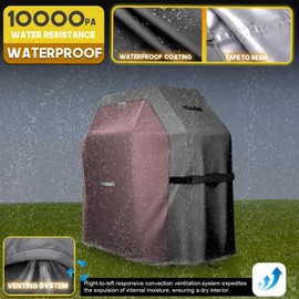 LIBZAKI Grill Cover 420D Waterproof, Weather Resistant, Rip-Proof, Anti-UV, Fade Resistant,Gas Grill Cover for Weber,Char Broil,Nexgrill Grills, etc.72 inches-Fuchsia/Gray