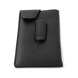 Calabria Durango Eye Glasses Case Soft PU Leather Eyeglass Case with Clip Black Sunglasses Case for Men & Women