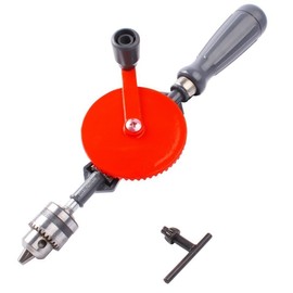 WEICHUAN Manual Hand Drill 3/8-Inch Capacity-Powerful and Speedy, Manual 3/8 inch Mini Hand Drill with Finely Cast Steel Double Pinions Design, 3 Jaw Chucks and Grip Handle