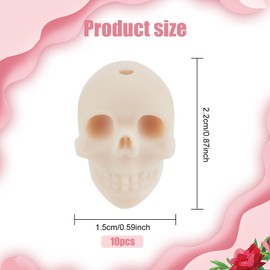 beinkmake 10pcs Skull Silicone Beads Focal Beads Silicone Charms Keychain Bracelet Necklace Making Kit