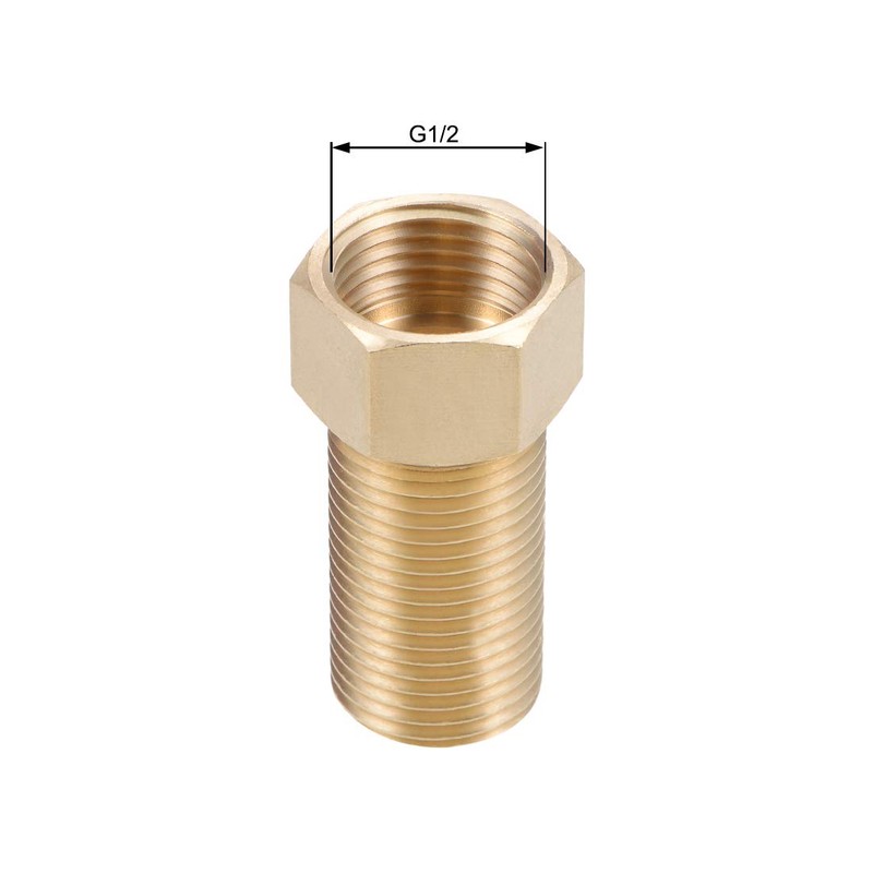 sourcing map Brass Threaded Pipe Fitting G1/2 Male X G1/2
