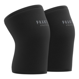 Phantom Athletic Club 7mm Knee Sleeves (Pair) for Squats, Weightlifting, Powerlifting, Bodybuilding, and Fitness | High-Performance Knee Compression Brace Support for Weight Lifting - Men and Women (Black/Slate, Medium)