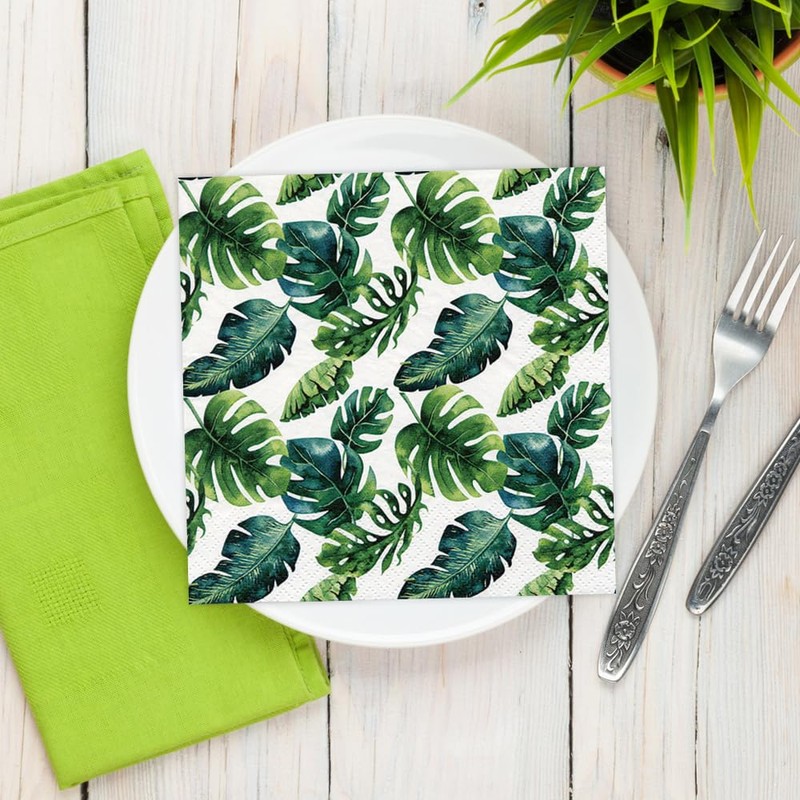 Anniversary House Tiflair Dense Jungle Leaves Lunch Napkins 3 ply