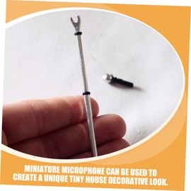 TOYANDONA Mini Microphone 1:12 Scale Dollhouse Accessories Dollhouse Microphone with Stand Fake Microphone Prop Miniature Microphone Model with Stand Toy Miniature Accessories Aluminum Alloy