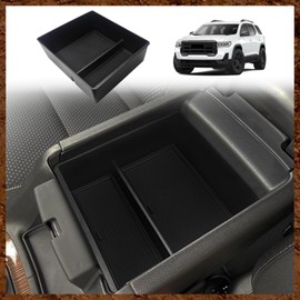Muslogy for Acadia 2017-2023 Console Organizer Armrest Storage Box Insert Tray ABS Material Glove Pallet Compatible with GMC Acadia SL SLE SLT Denali AT4 2023 2022 2021 2020 2019-2017