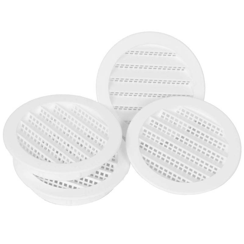 3" White Plastic Round Soffit Vents (Pack of 4)