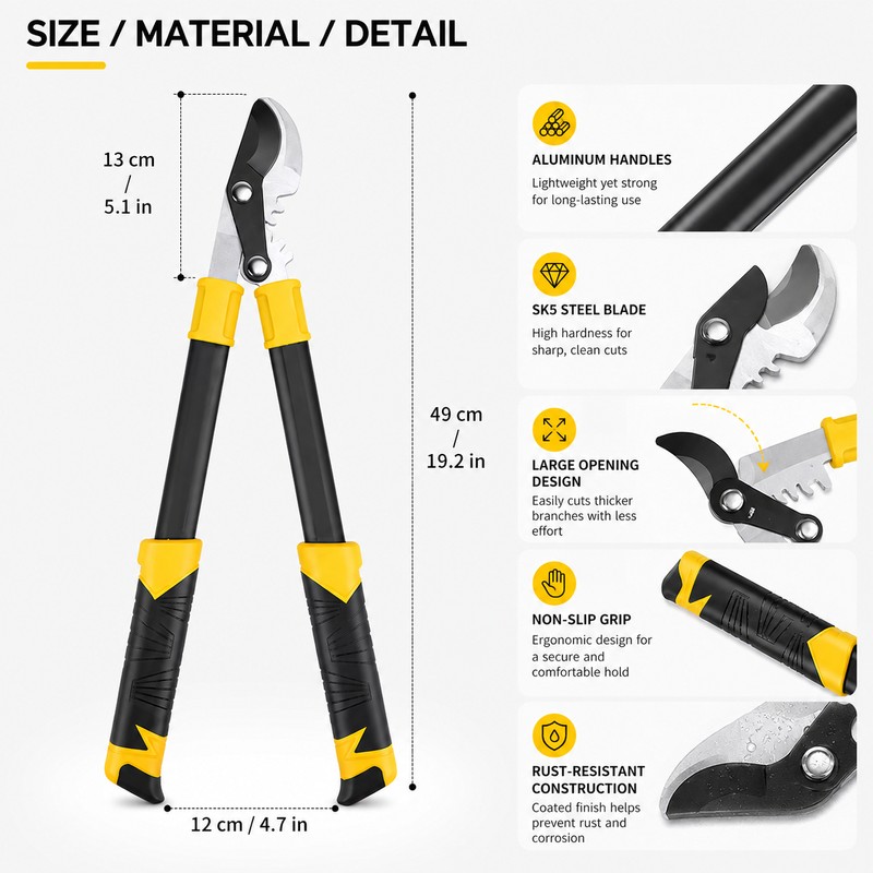 Extendable Pruning Shears for Garden Branches – Aluminum Handle SK5