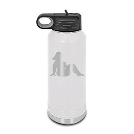 Mudflap Fat Girl Laser Engraved Water Bottle Customizable Polar Camel Stainless Steel with Straw - trucker White 32 oz