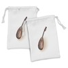 Lunarable Mandoline Fabric Pouch Set of 2, Traditional Neapolitan Mandoline