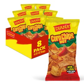 Diana Corn Chips, Hot/Picante BBQ Flavor, 4.05 Oz (Pack of 8)