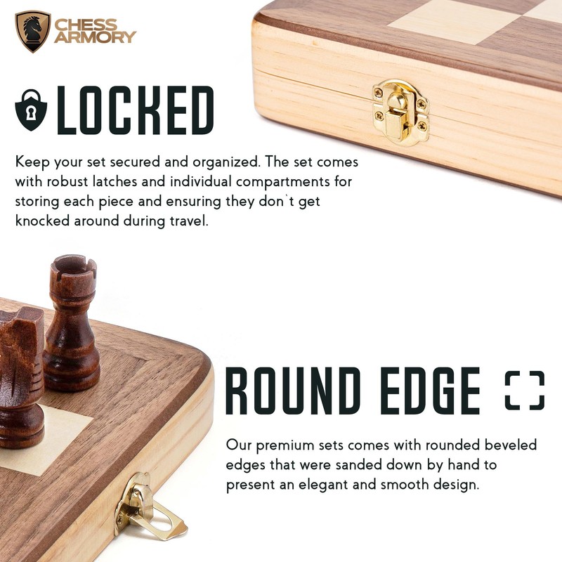 Chess Armory Wooden Chess Set 15 Inch - Classic Handcrafted
