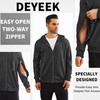 Deyeek Dialysis Jacket Full-Zip Hoodies Both Arms Two Way Zippers