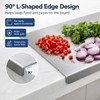 Tabla de Cortar de Acero Inoxidable con Borde 90° Anti-Deslizante