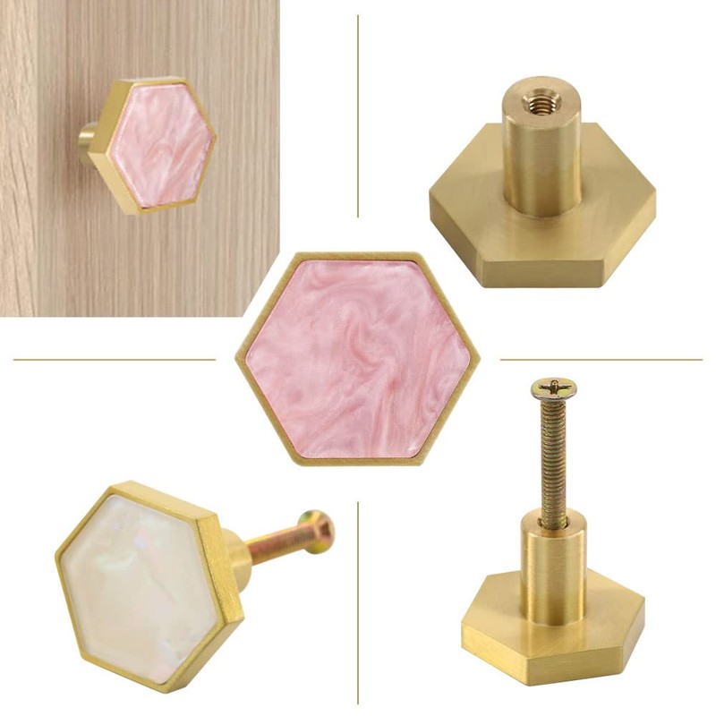 EVERGD 25mm Pure Copper Handle Shell Brass Gold Wardrobe Kitchen