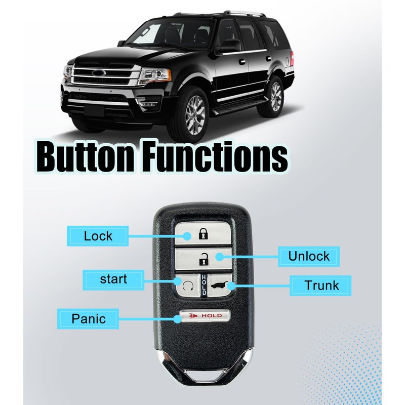 Remote2program Smart Car Key Keyless Entry Remote Control Replacement for
