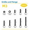 WZHUIDA 630 Piece M3 Screws Set, Black Metric Rounded Head