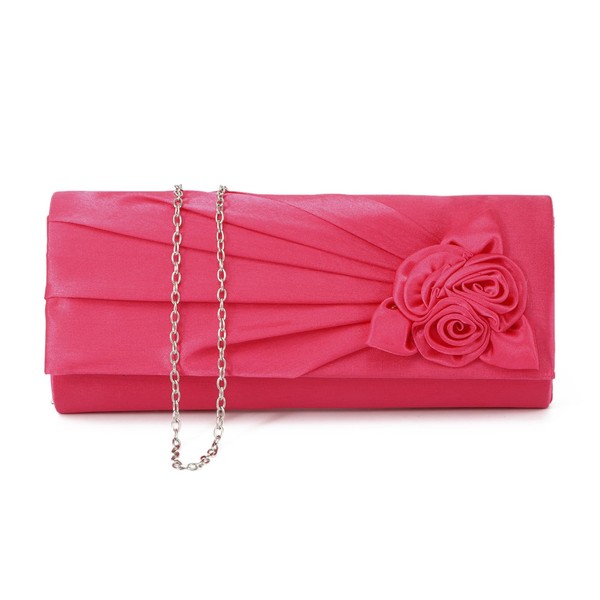 EVEOUT Satin with Crystal Evening Clutch Handbag for Women Shoulder