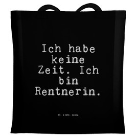 Mr. & Mrs. Panda Tote Bag with German Text "Ich habe keine Zeit (Ich habe keine Zeit") - Gift, Pensioner, Sayings, Pension Gift, Bag Bag, Saying Gifts, black