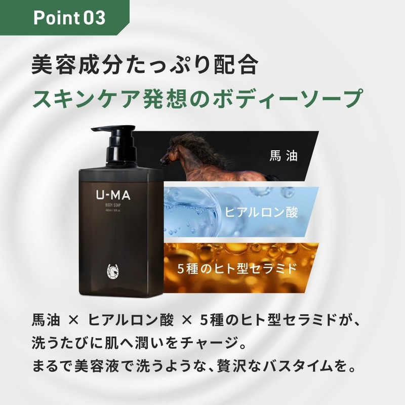 U-MA Body Soap, 16.2 fl oz (480 ml), Men's, Body