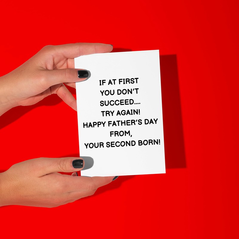 Funny Fathers Day Card From Son Or Daughter Second Born