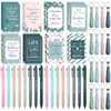 PerKoop 48 Pcs Inspirational Gifts Bulk Motivational Notepads Ballpoint Pens
