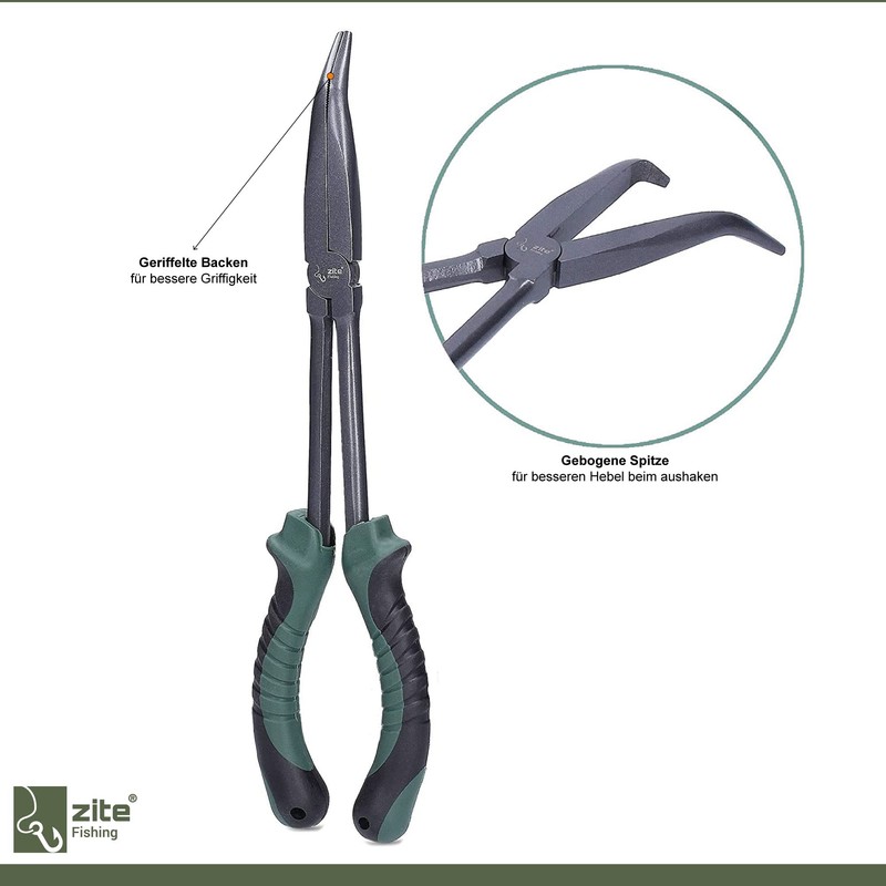 Zite Fishing Hook Remover Pliers XXL Curved Longnose Release Pliers