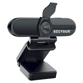 SECYOUR 4MP / 1080p Live Streaming Webcam - Noise cancellation - 30FPS - 85 Degree View Angle - for Video Conference/Video Call/Virtual Learning/Live Streaming/Live Gaming