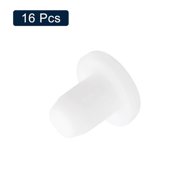 sourcing map 16 Pieces White Rubber Stopper, 5.3mm Plug Holes